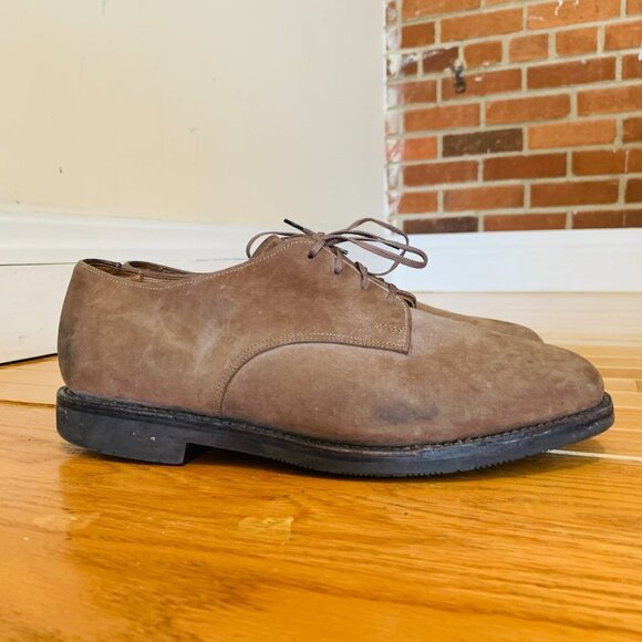 Allen Edmonds Corporate Casuals Khaki Suede Oxford Shoes Size 8.5 - Picture 7 of 13
